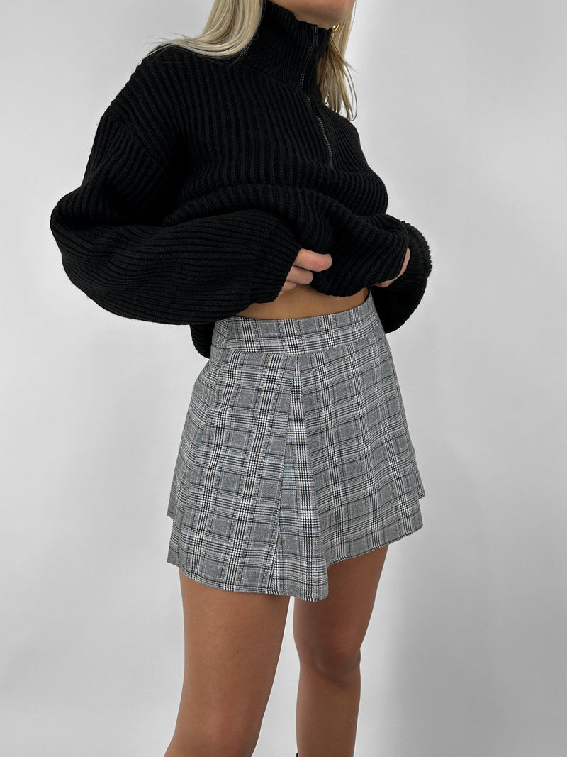 Plaid Pleated Mini Skort - Vamp Official