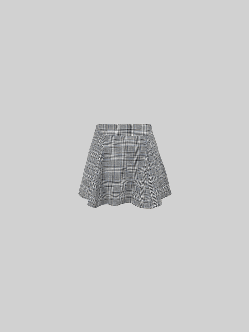 Plaid Pleated Mini Skort - Vamp Official