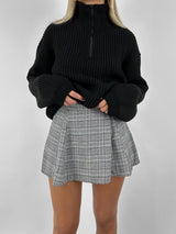 Plaid Pleated Mini Skort - Vamp Official