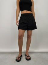 Pleated Wide Leg Trouser Shorts - Vamp Official