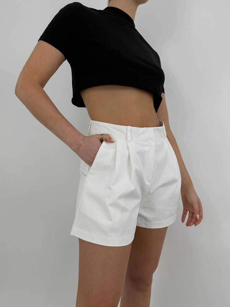 Pleated Wide Leg Trouser Shorts Vamp Official