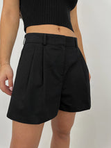 Pleated Wide Leg Trouser Shorts - Vamp Official