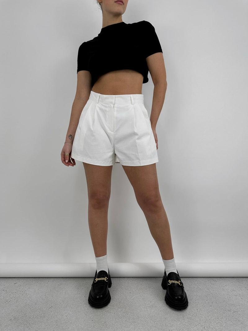 Pleated Wide Leg Trouser Shorts - Vamp Official