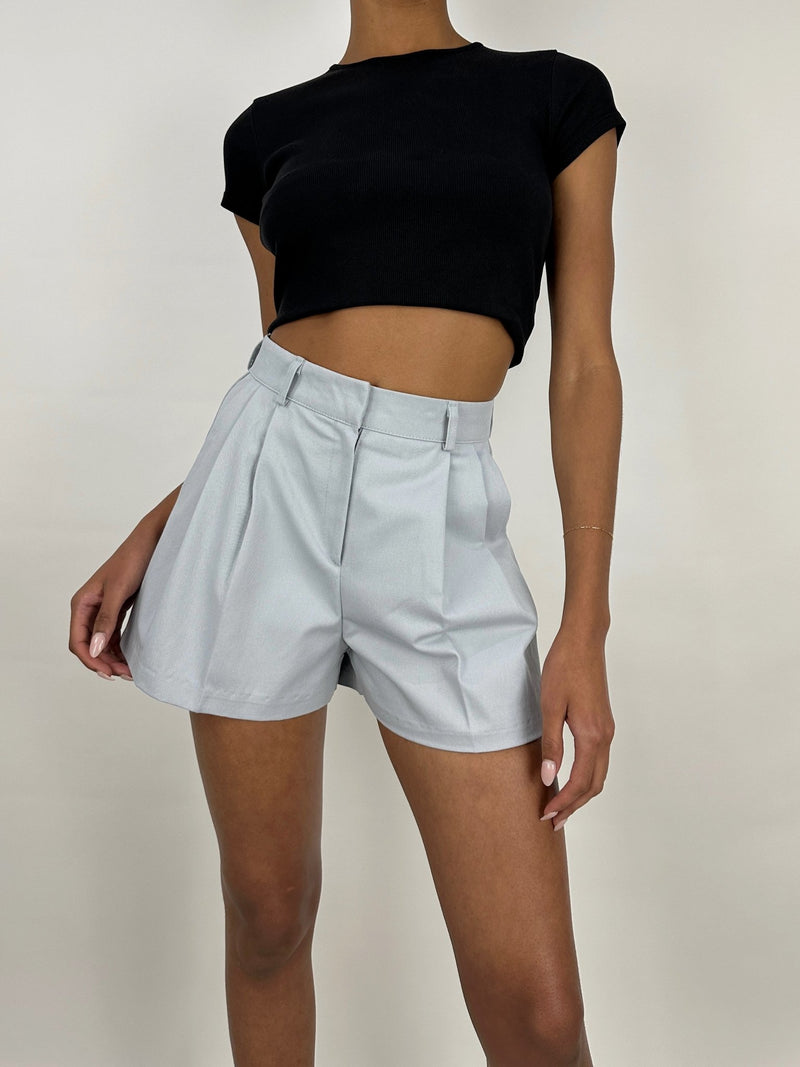 Pleated Wide Leg Trouser Shorts - Vamp Official
