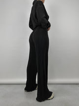 Plissé Textured High Rise Pants - Vamp Official