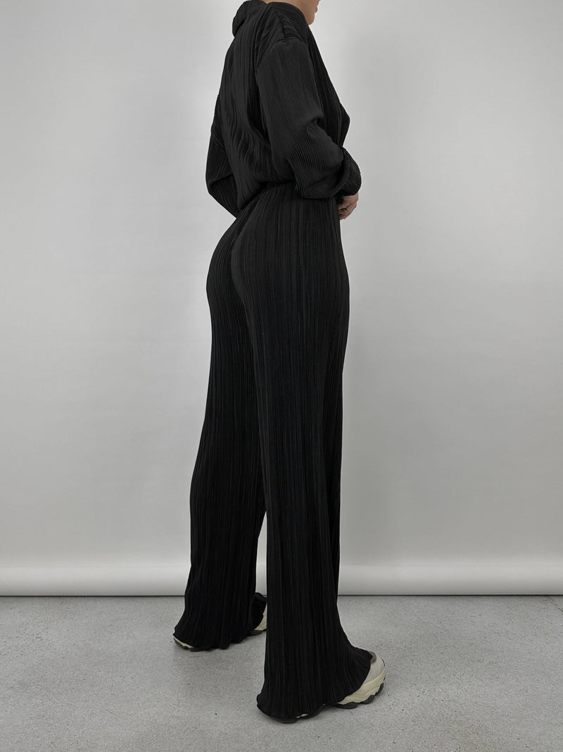 Plissé Textured High Rise Pants - Vamp Official