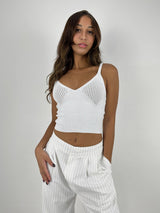Pointelle Chest Ribbed Knit Tank - Vamp Official