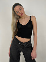 Pointelle Chest Ribbed Knit Tank - Vamp Official