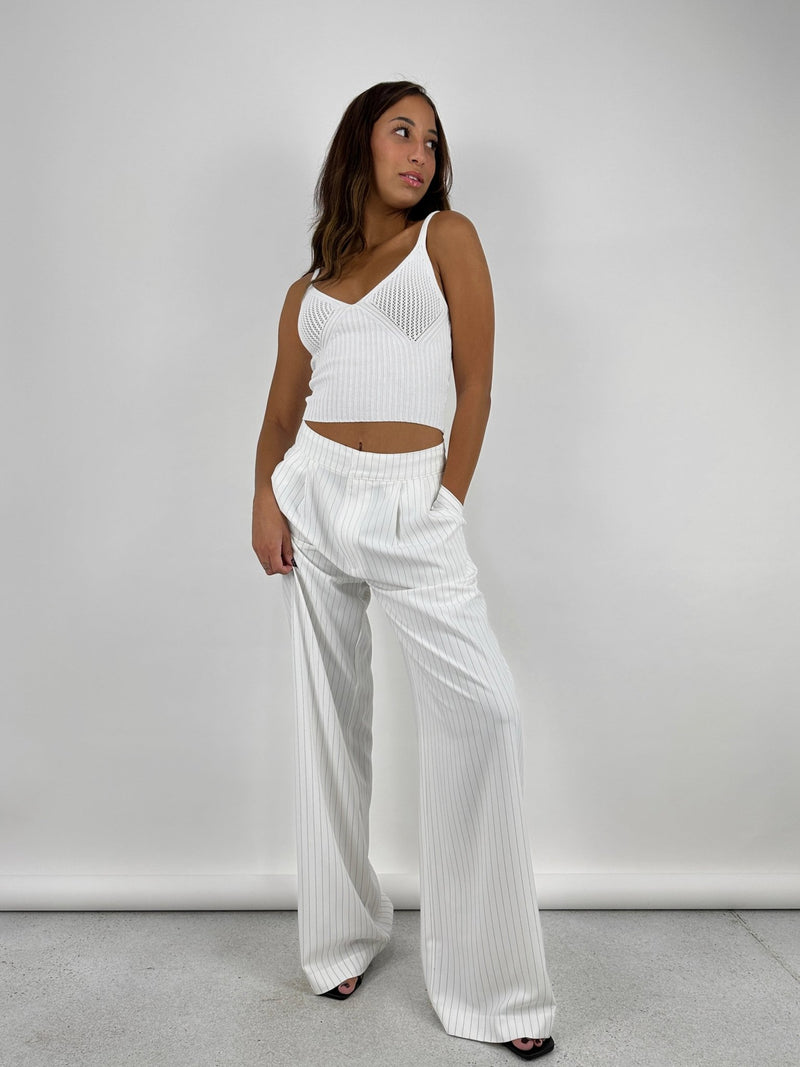 Pointelle Chest Ribbed Knit Tank - Vamp Official