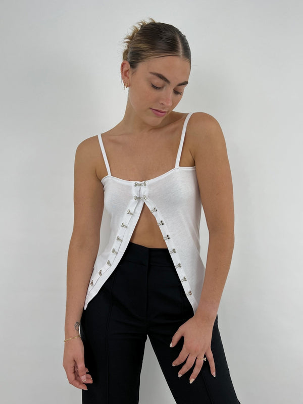 Honet - Hook-And-Eye Cropped Tank Top