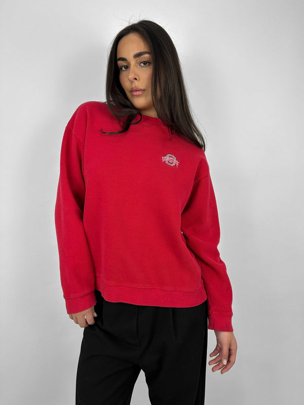 Revamp Ohio State Ribbed Crewneck In Red - Vamp Official