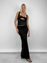 Satin Cowl Tank & Lace Bralette Set - Vamp Official