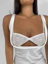 Satin Cowl Tank & Lace Bralette Set - Vamp Official