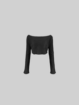 Sheer Drape Wide Shoulderd Top - Vamp Official