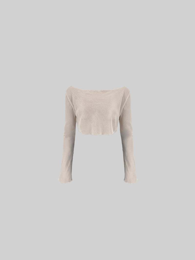 Sheer Drape Wide Shoulderd Top - Vamp Official