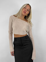 Sheer Drape Wide Shoulderd Top - Vamp Official