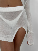 Sheer Knit Cover Up Skirt - Vamp Official