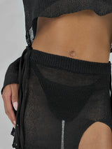 Sheer Knit Cover Up Skirt - Vamp Official