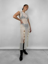 Sheer Lace Cap Sleeve Midi Dress - Vamp Official