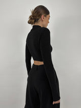 Shoulder Padded Metallic Sheen Crop - Vamp Official
