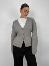Silhouette Button Down Knit Cardigan - Vamp Official