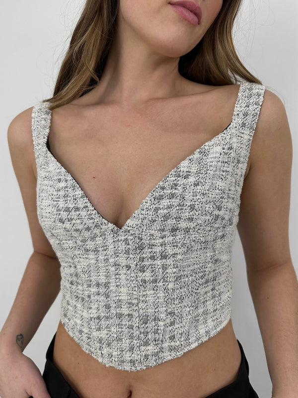 Sweetheart Textured Corset Top - Vamp Official