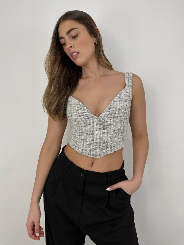 Sweetheart Textured Corset Top - Vamp Official