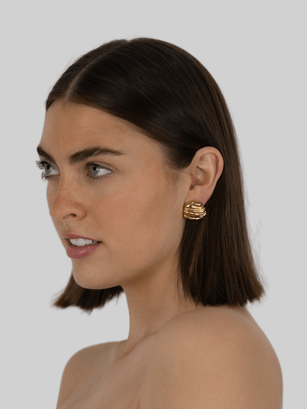 Textured Circle Plate Earrings - Vamp Official