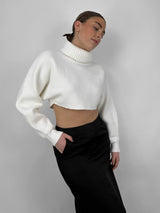 Turtleneck Knit Ultra Crop Sweater - Vamp Official
