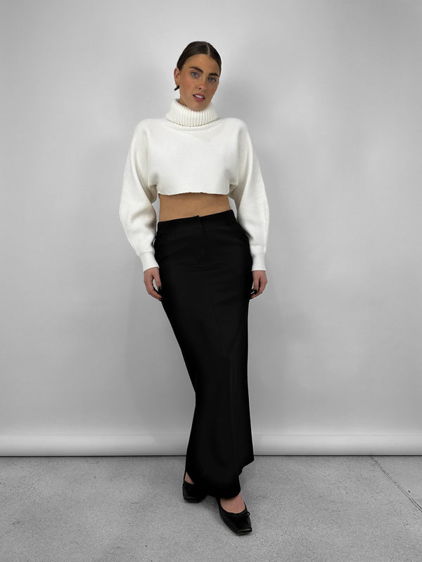 Turtleneck Knit Ultra Crop Sweater - Vamp Official