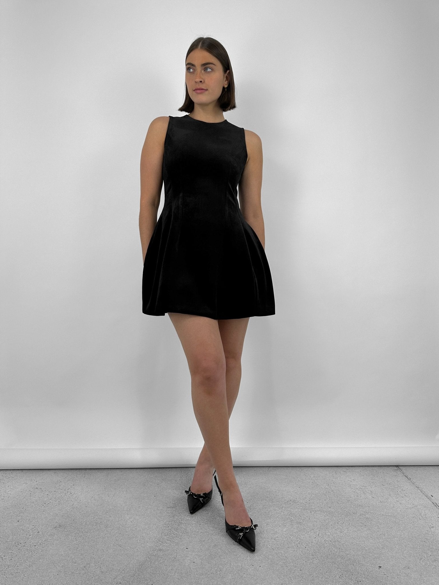 Velvet Peplum Mini Dress - Vamp Official